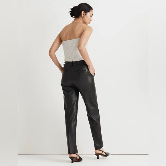 NWT Madewell x Aimee Song Slim Tapered Pants in Faux Leather - Picture 5 of 11